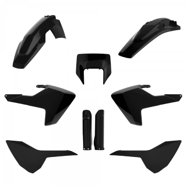 Kit de plásticos Husqvarna TE 125-250-300 / FE 250-350-450 17-19 Polisport - negro