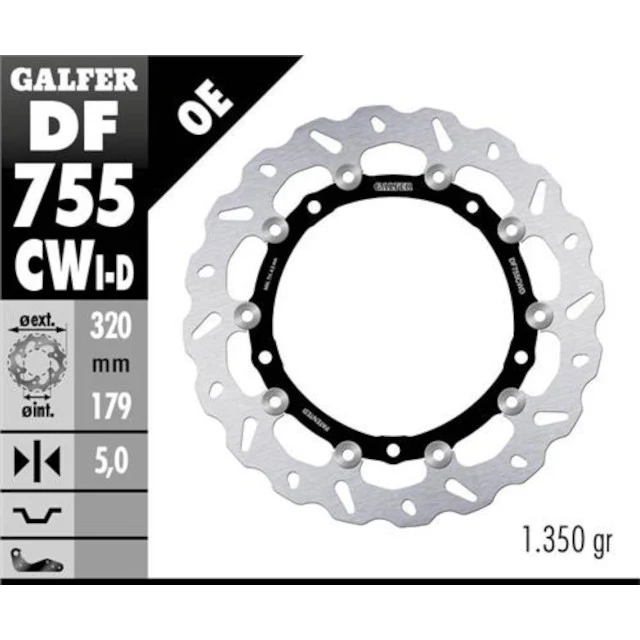 Disco de freno flotante delantero derecho BMW S 1000 RR / XR Galfer