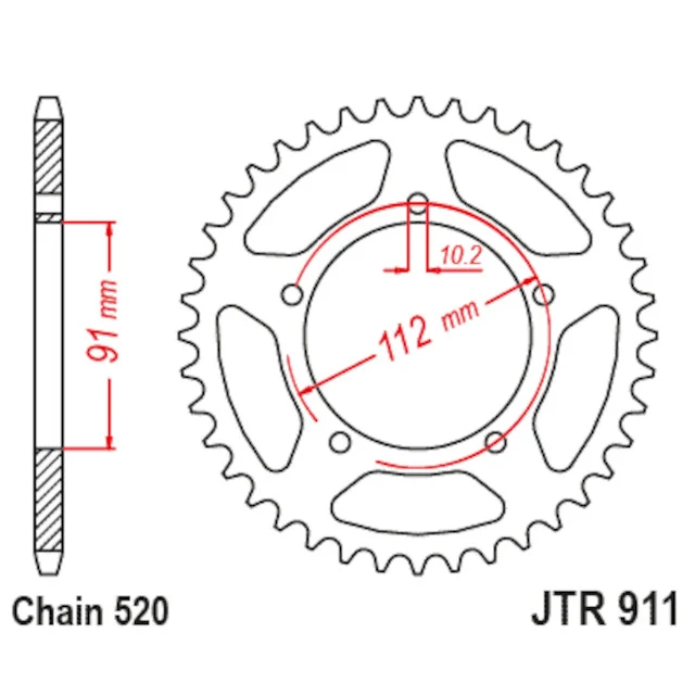 Corona de transmisión Zontes 125 21-23 Z46 paso 520 JT Sprockets
