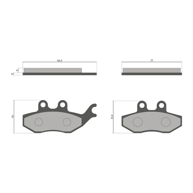 Pastillas de freno traseras Piaggio Medley 125/150 euro 4-5 Malossi