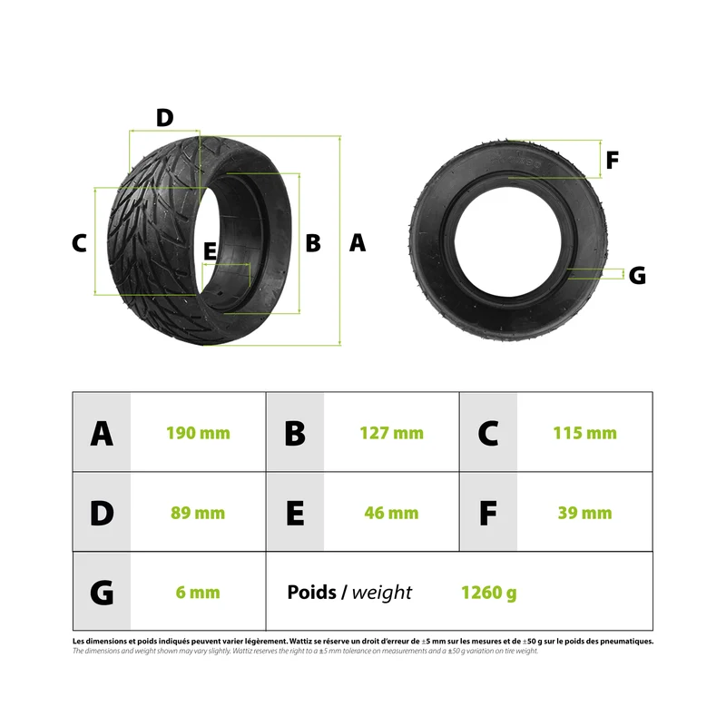 Pneu plein 200x90 Hero S8