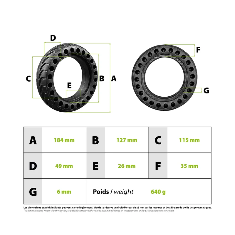 Pneu plein Kugoo 8x2 (200x50)