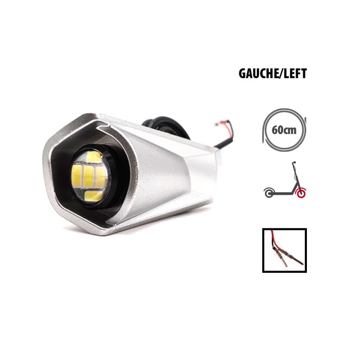 Plastique avant gauche avec LED Blanc Dualtron Togo