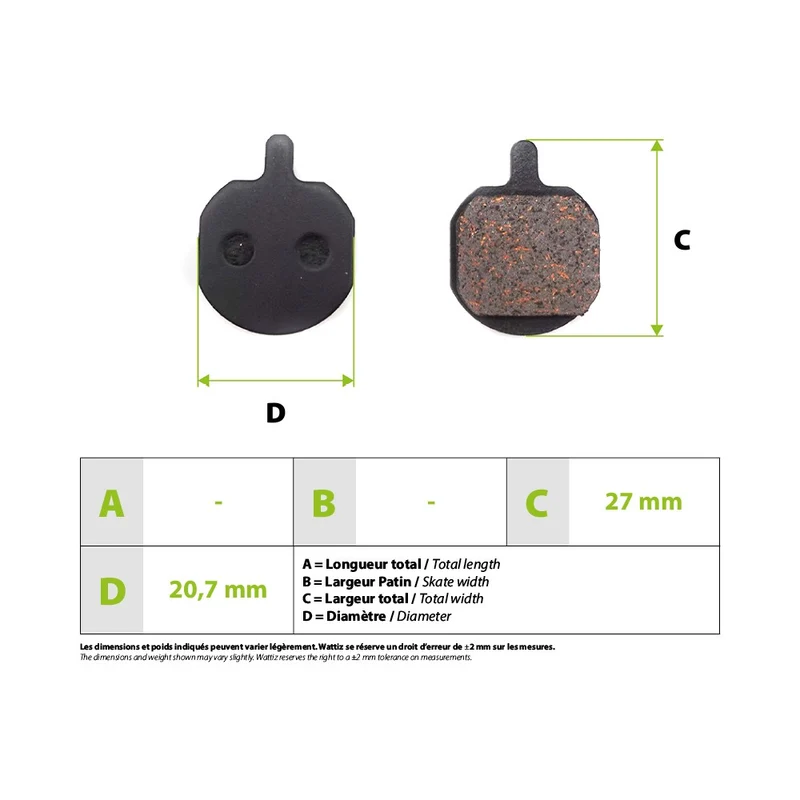 Plaquettes de frein Hyaes Mx3 Mx4 Mx5