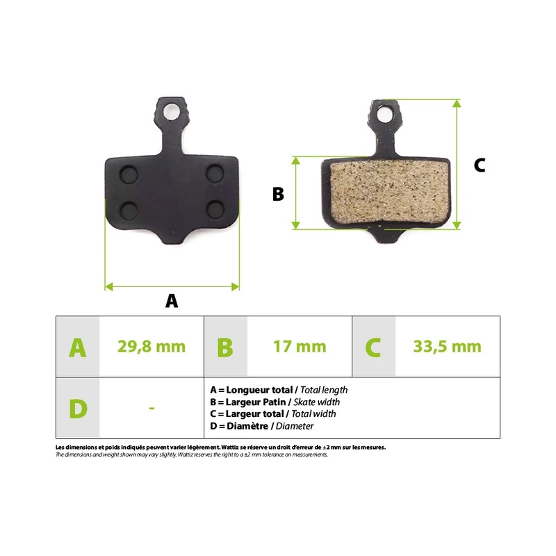 Plaquettes de freins Zero 10x 11x Vsett 10+ Storm Thunder Sram Avid semi-metallique