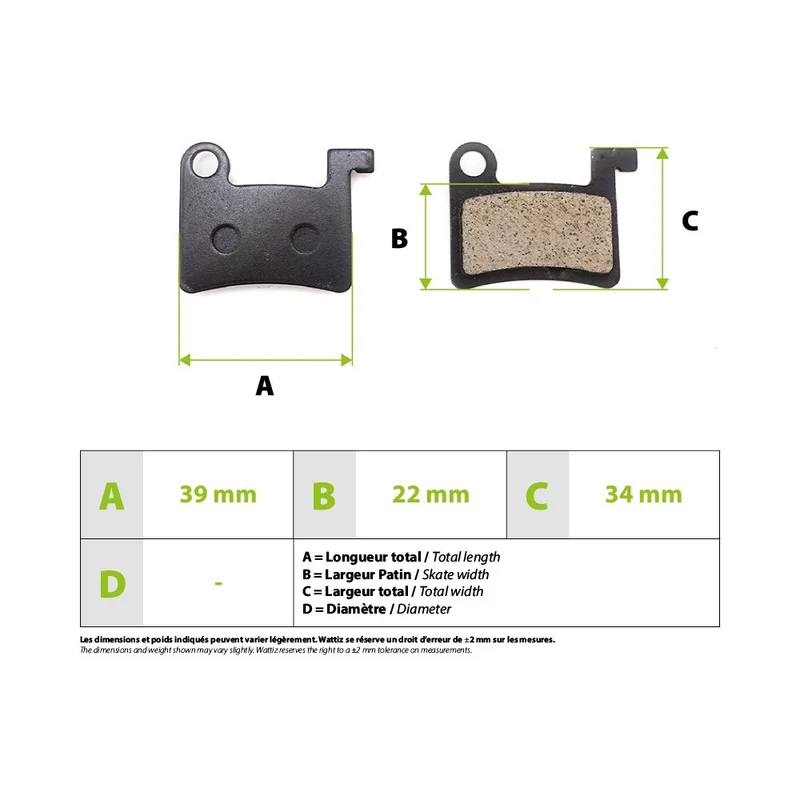 Plaquettes de freins semi metal Dyisland