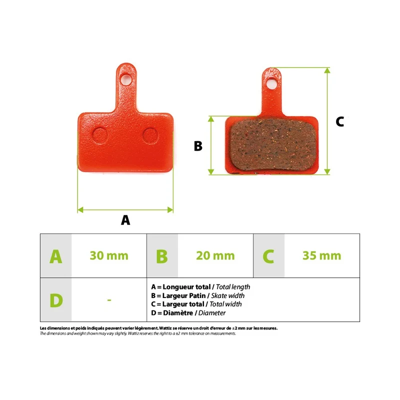 Plaquettes de frein Shimano B01S Kaabo Mantis Zoom 30mm Ceramique