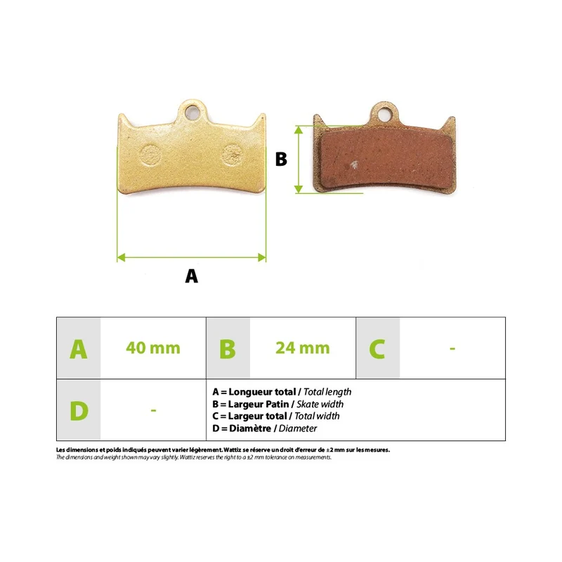 Plaquettes de frein Hope Tech4 V4 metalliques