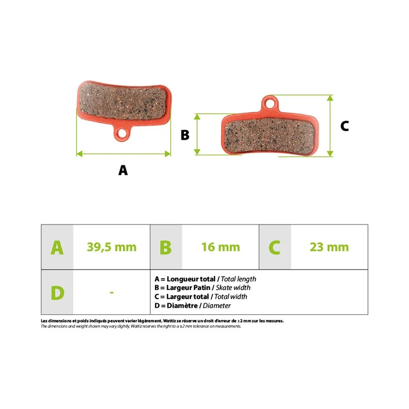 Plaquettes de freins Shimano D03S Nutt 4 pistons Thunder 3 Nami ceramique