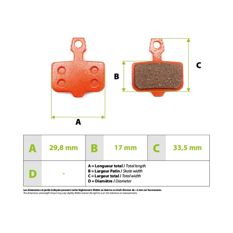 Plaquettes de freins Zero 10x 11x Vsett 10+ Storm Thunder Sram Avid Céramique