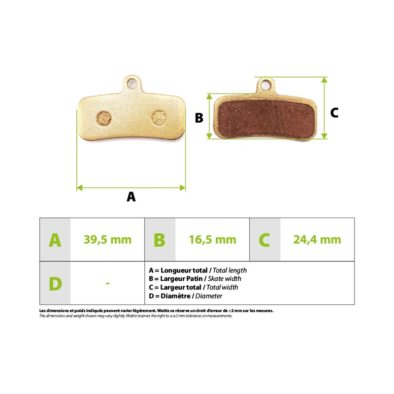 Plaquettes de freins Nutt 4 pistons Thunder 3 Nami metalliques