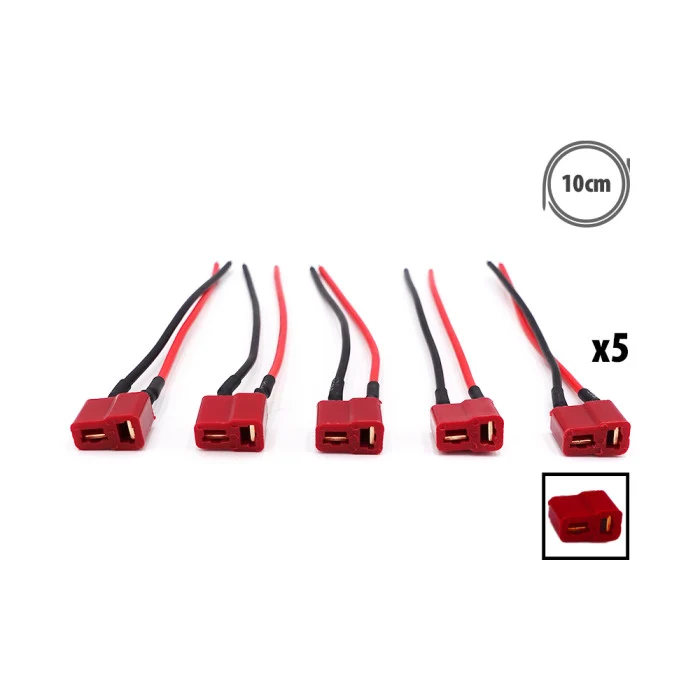 Câble prise JST 2 pin femelle x5pcs