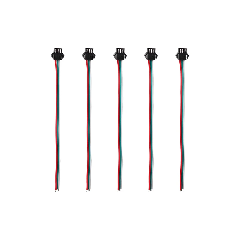 Prise JST 3 pin avec câble femelle x5