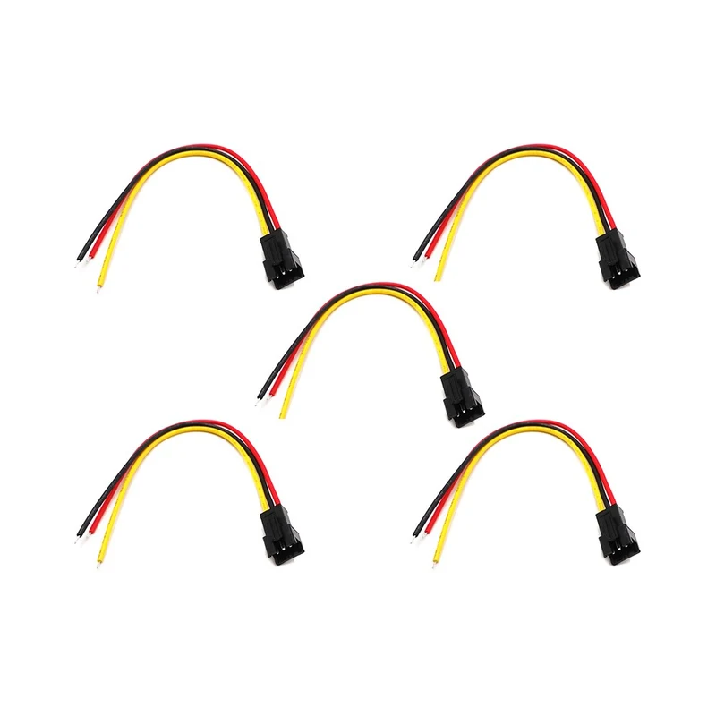 Prise JST 3 pin avec câble mâle x5