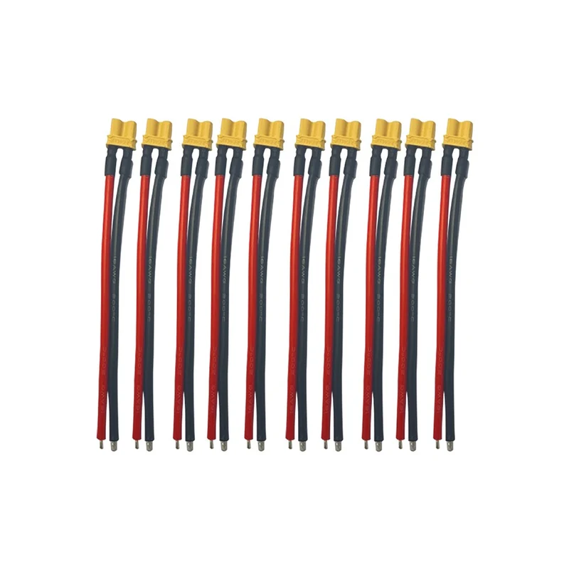 Pack Prises XT30 Avec Cables X10 males + X10 femelles