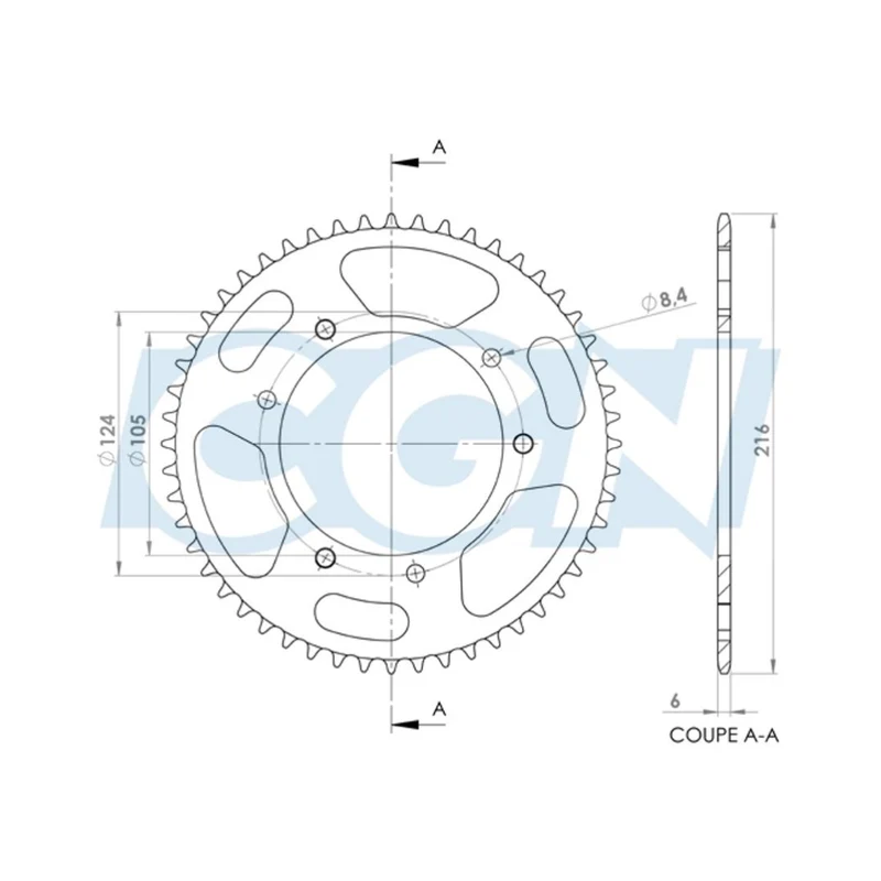 Couronne 52T Teknix Derbi Senda