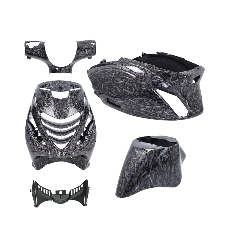 SP Body Set Zip Forged Carbon Look Noir / Argent / Violet