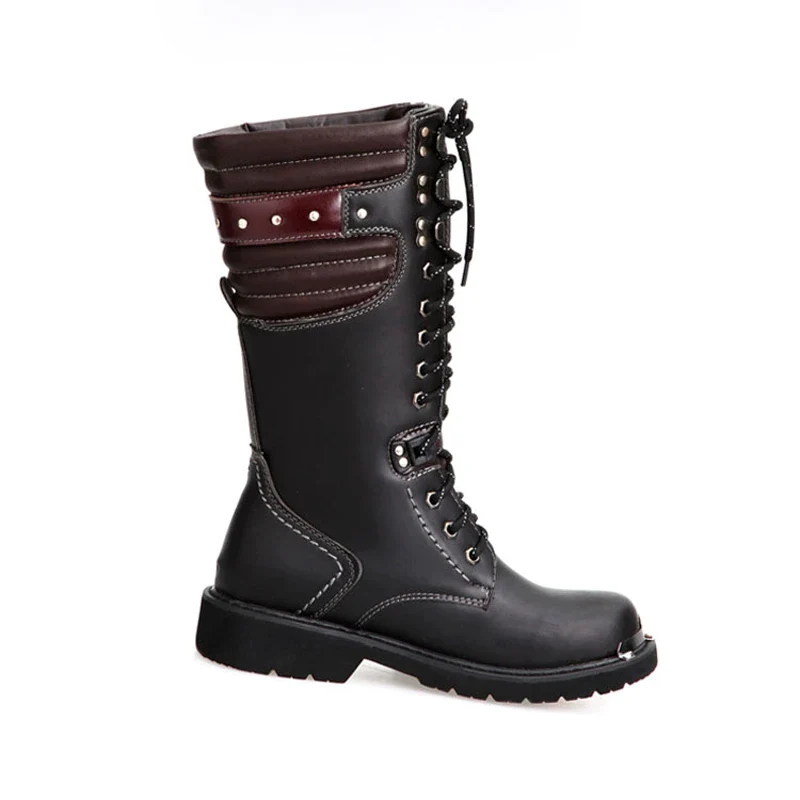 Bottes biker - Noir et rouge