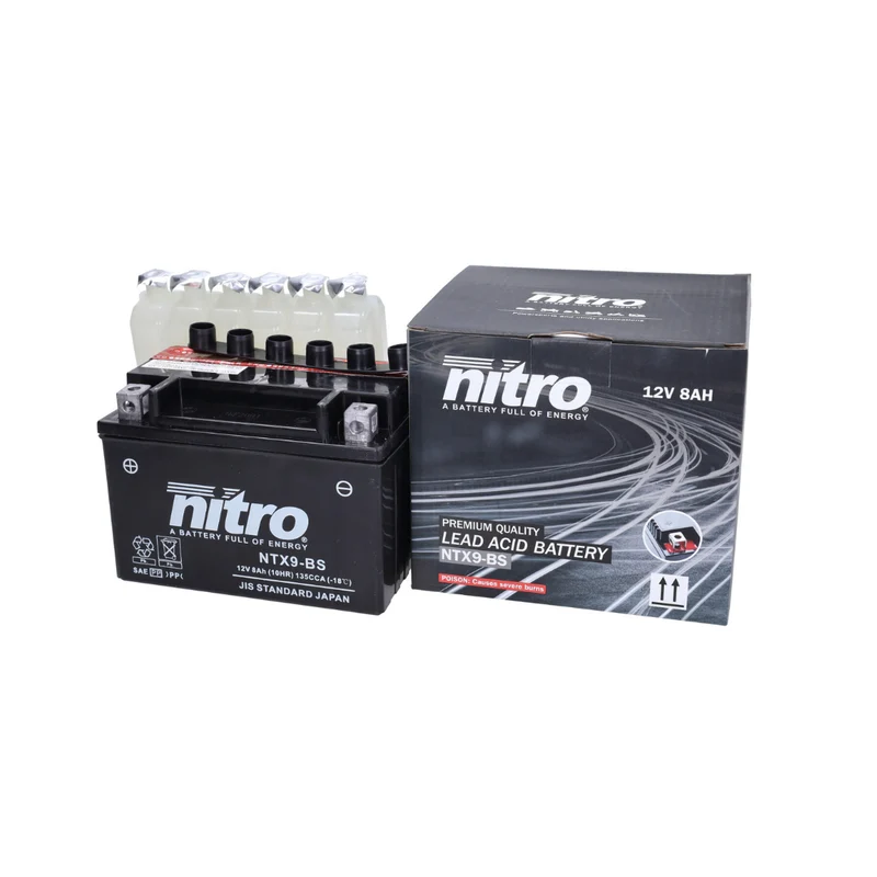 Batterie Nitro YTX9-BS 12V 8Ah Acide Pack Piaggio Zip