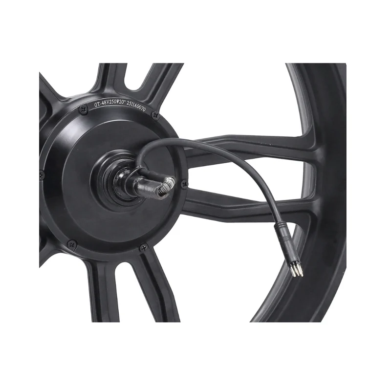 Roue arrière noire + moteur 20 pouces 48V 250W prise noire V8/V20 Fatbike