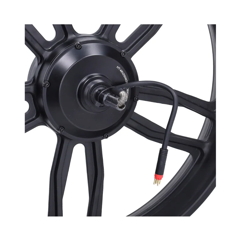 Roue arrière noire + moteur 20 pouces 48V 250W prise rouge V8/V20 Fatbike