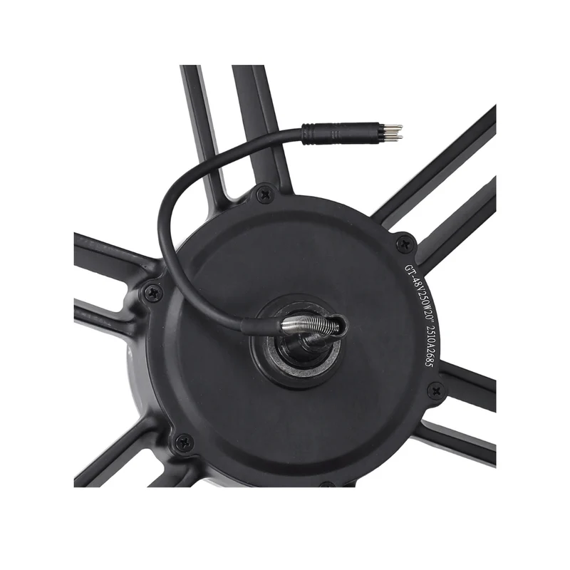 Roue Arrière Noire + Moteur 48V 500W Prise Noire V8 Fatbike