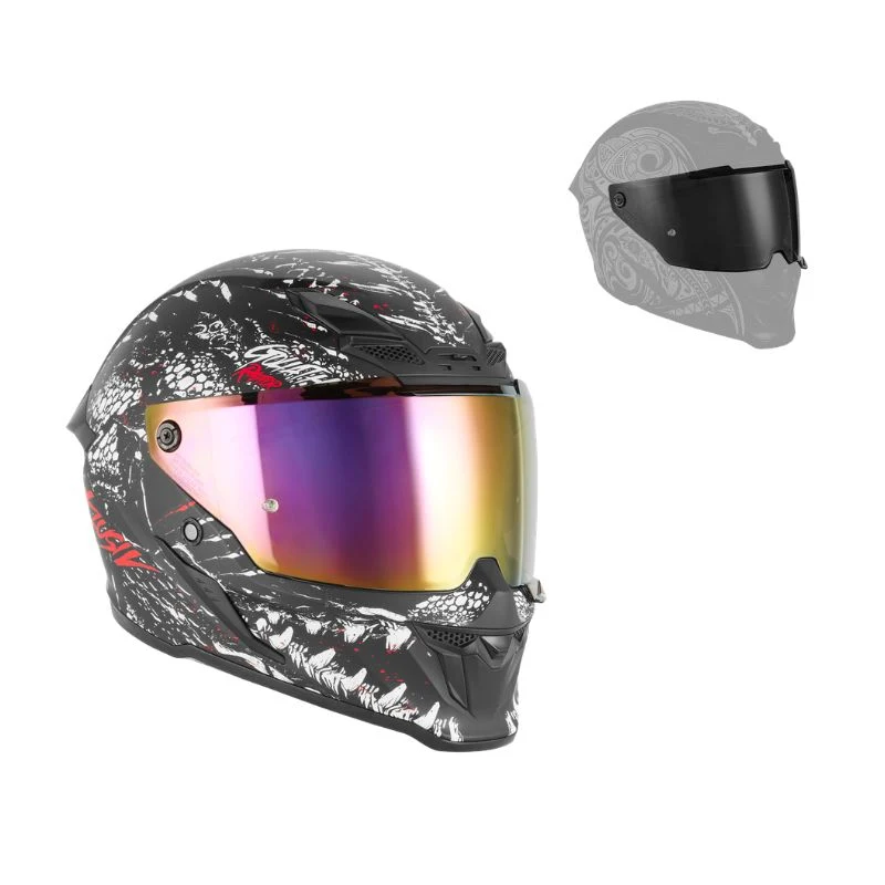Casque intégral - Goliath Raptor noir mat rouge