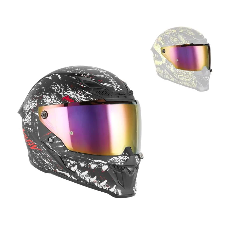 Casque intégral - Goliath Raptor noir mat rouge