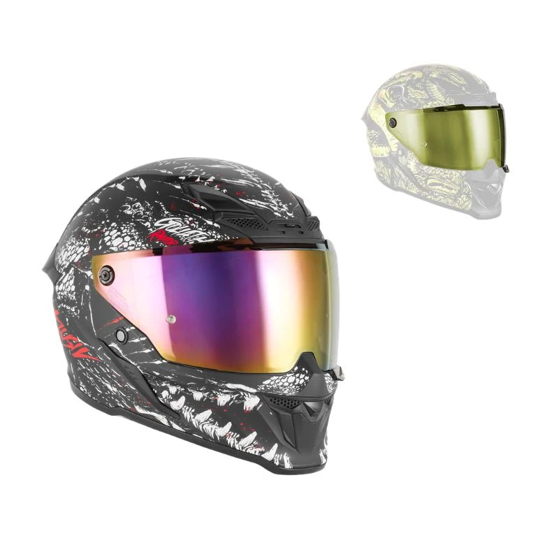 Casque intégral - Goliath Raptor noir mat rouge