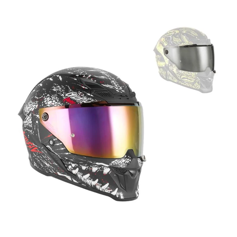 Casque intégral - Goliath Raptor noir mat rouge