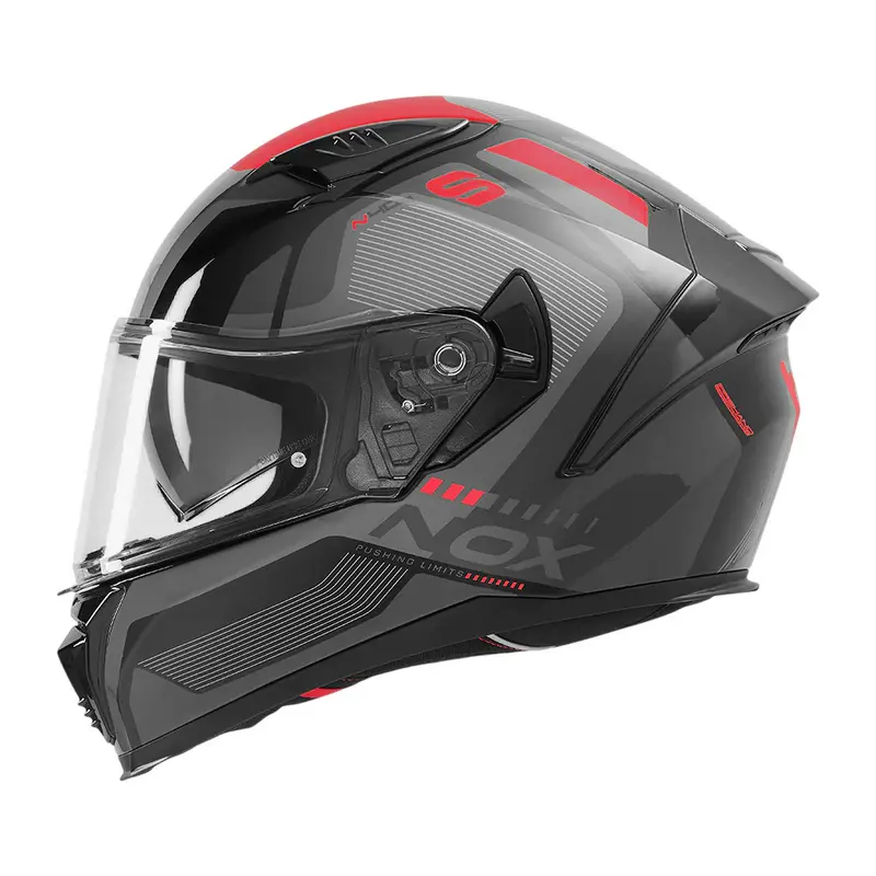 Casque intégral - N402 Mentor noir rouge brillant