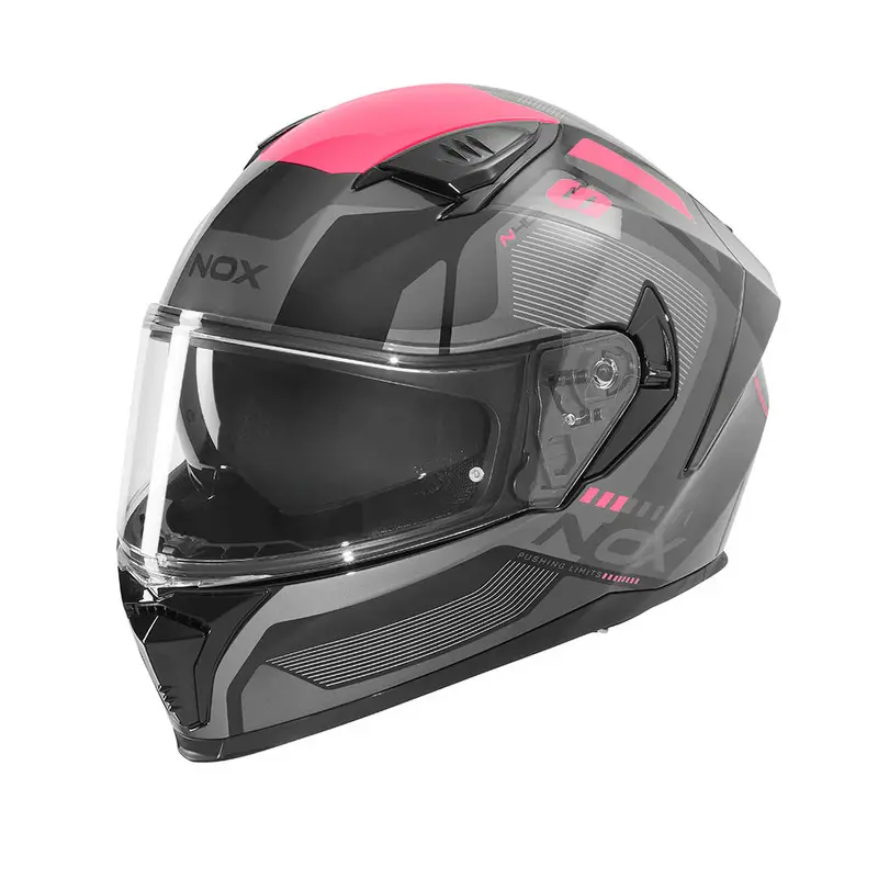 Casque intégral femme - N402 Mentor noir rose brillant
