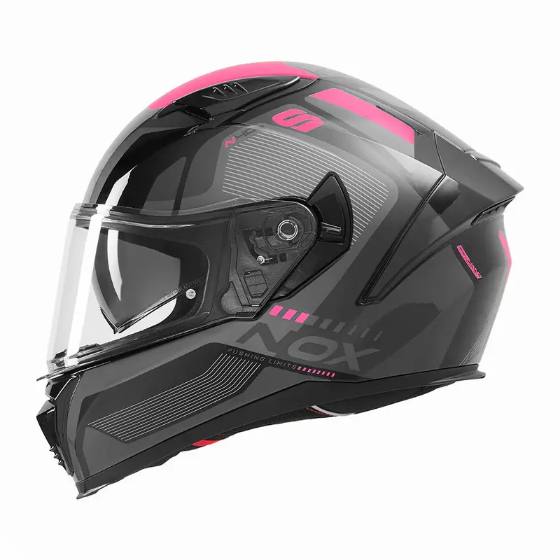 Casque intégral femme - N402 Mentor noir rose brillant