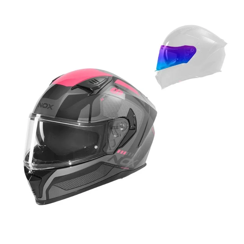 Casque intégral femme - N402 Mentor noir rose brillant