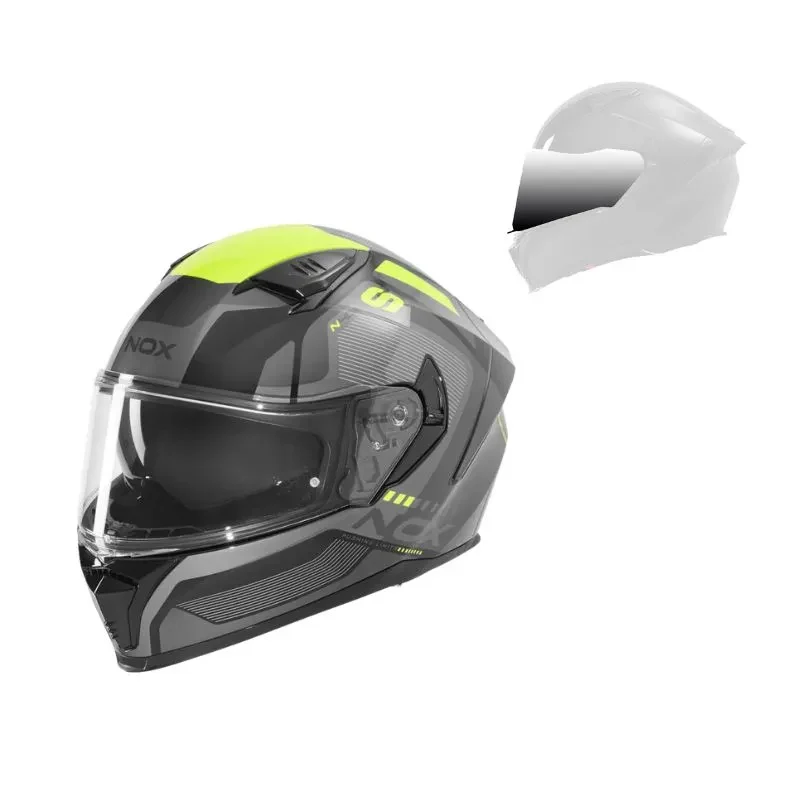 Casque intégral - N402 Mentor noir jaune brillant
