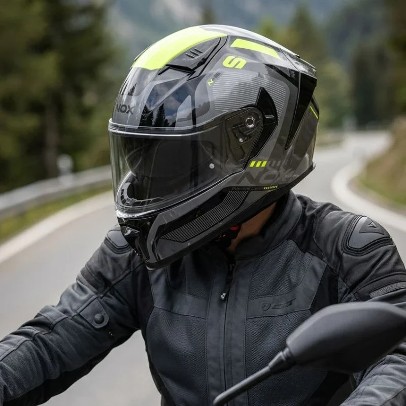 Casque intégral - N402 Mentor noir jaune brillant
