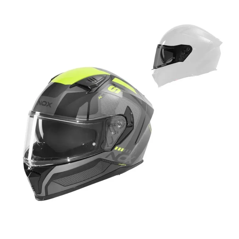 Casque intégral - N402 Mentor noir jaune brillant