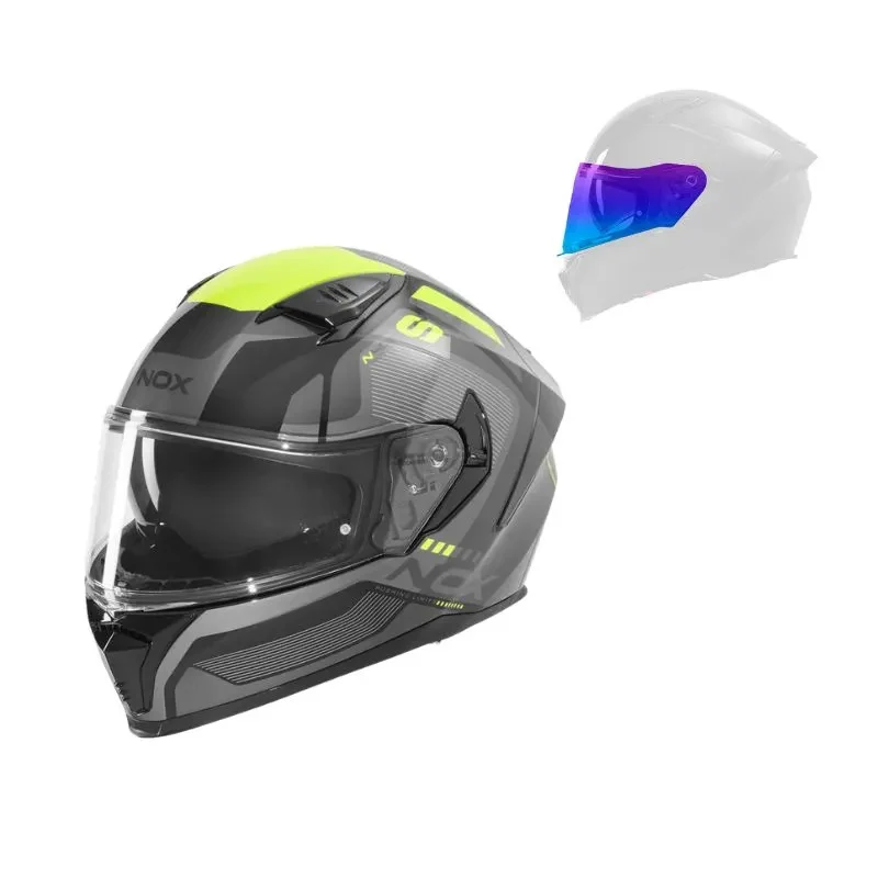 Casque intégral - N402 Mentor noir jaune brillant