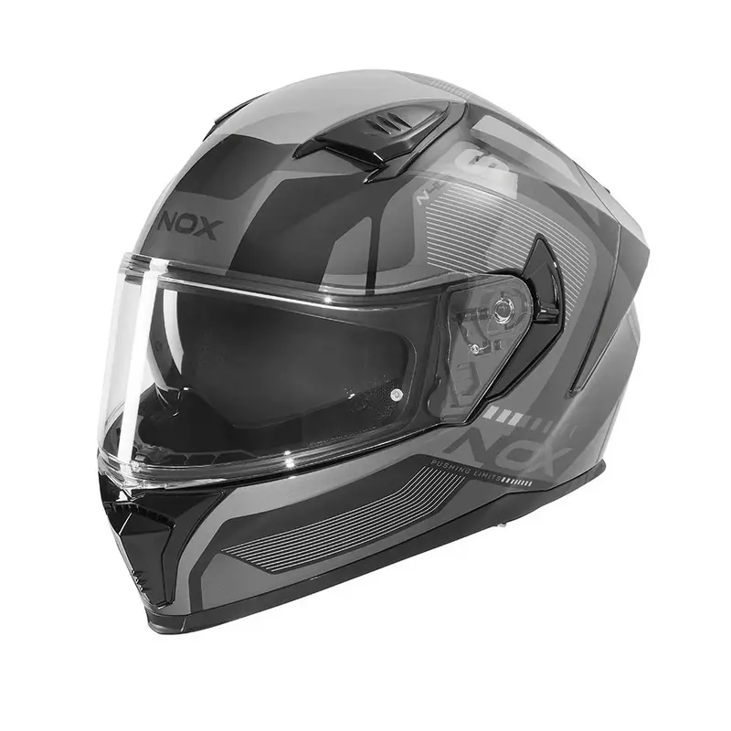 Casque intégral - N402 Mentor noir argent brillant