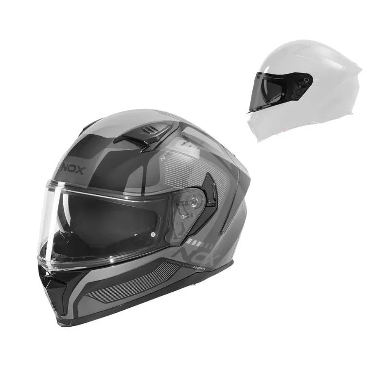 Casque intégral - N402 Mentor noir argent brillant