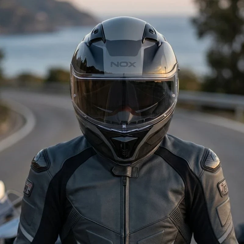 Casque intégral - N402 Mentor noir argent brillant