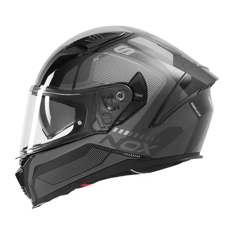Casque intégral - N402 Mentor noir argent brillant