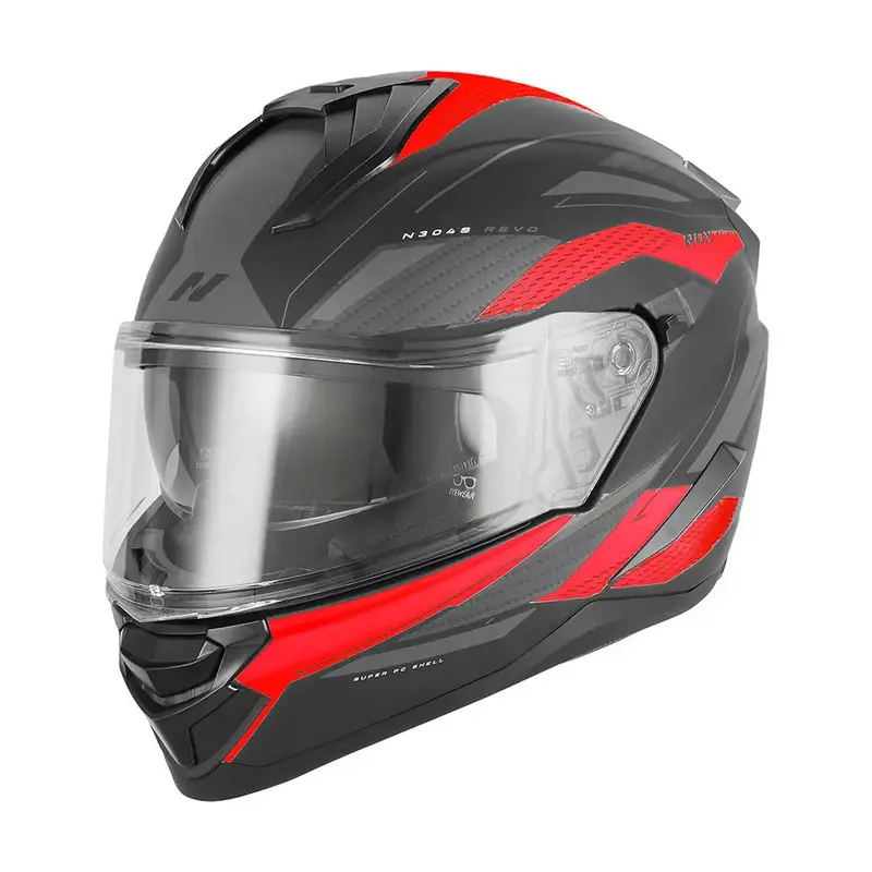 Casque intégral - N304S Revo noir mat rouge