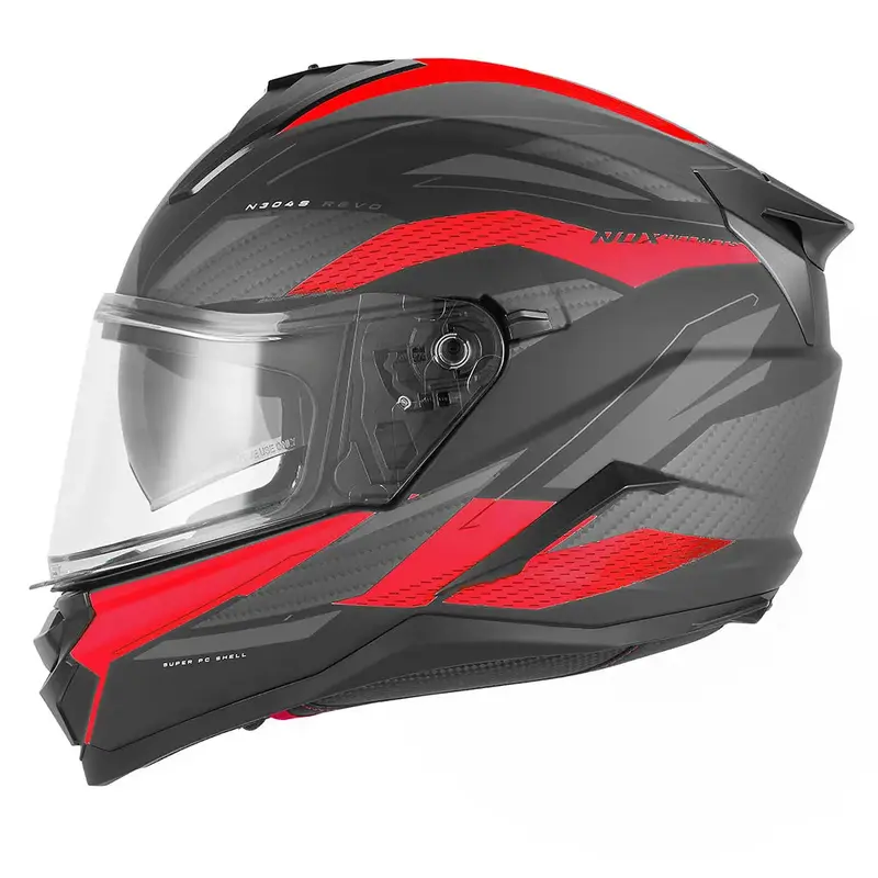 Casque intégral - N304S Revo noir mat rouge