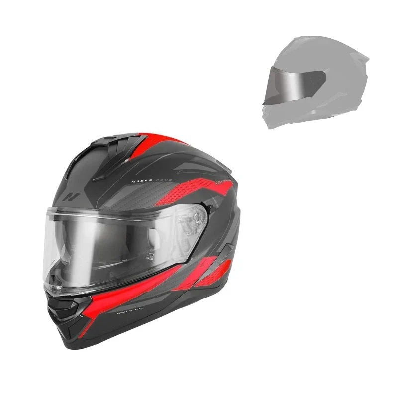 Casque intégral - N304S Revo noir mat rouge