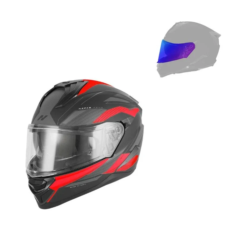 Casque intégral - N304S Revo noir mat rouge