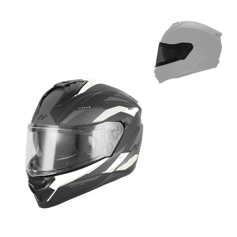 Casque intégral - N304S Revo noir mat blanc