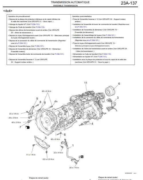 Manuel d'atelier Mitsubishi L200 2011 2015 français
