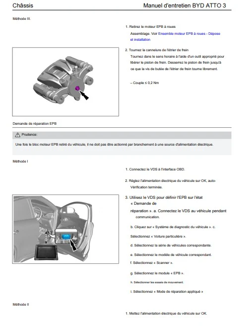 Manuel d'atelier BYD Atto 3 2025 français