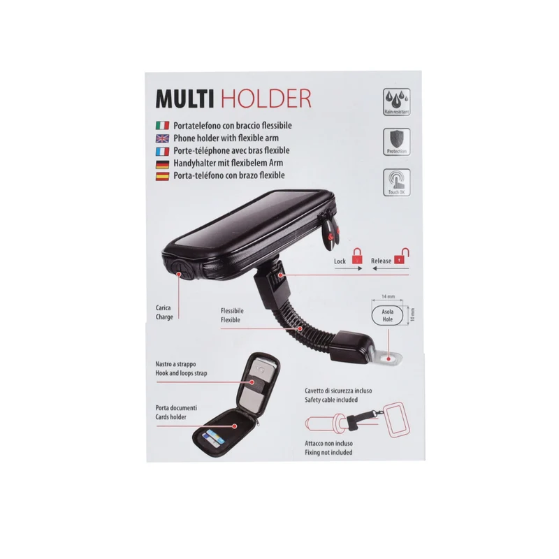 Support de téléphone Lampa Mirror Mount 110x160x30MM Noir Scooter/Fatbike